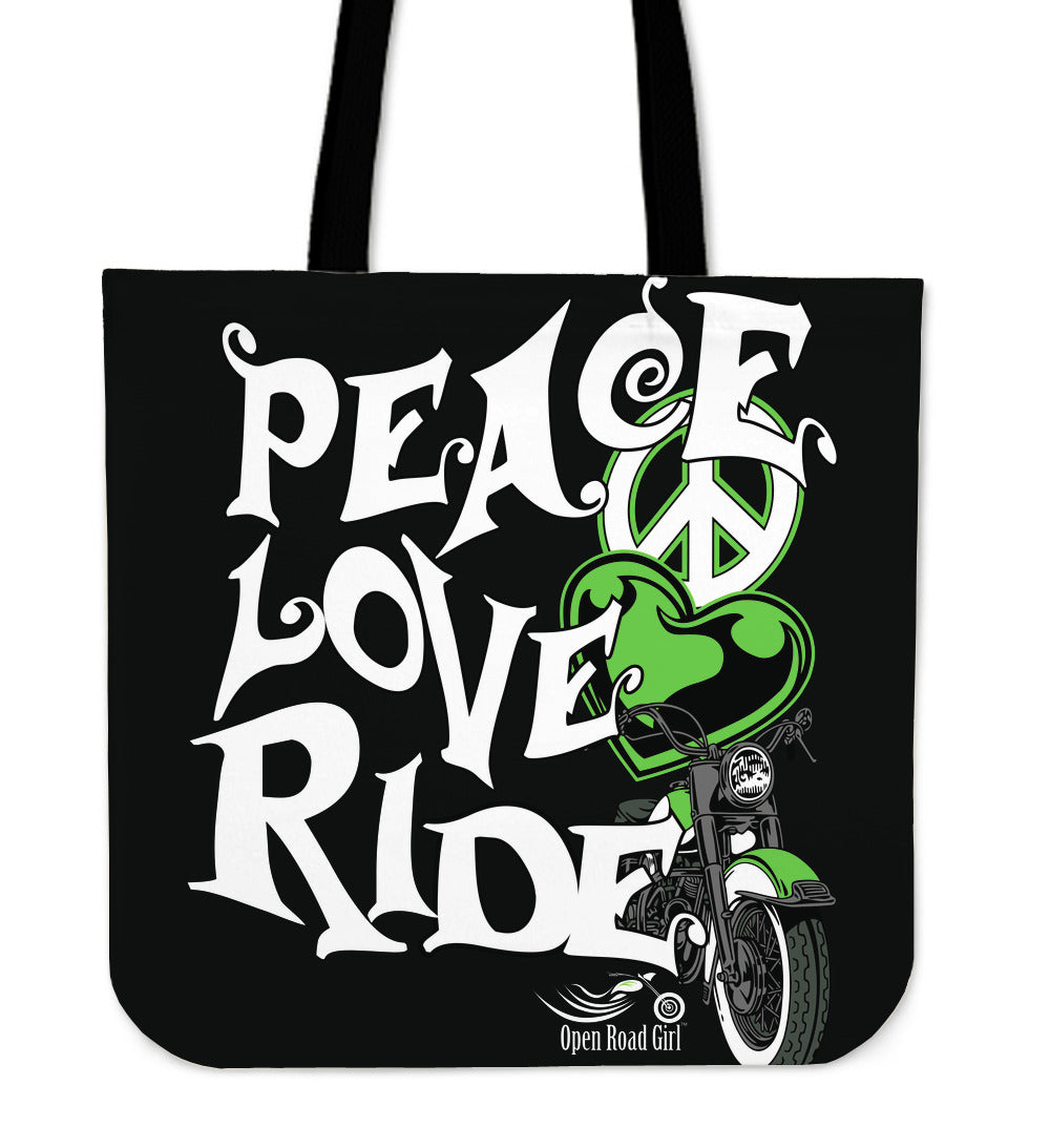 Love, Peace, Ride Tote Bag