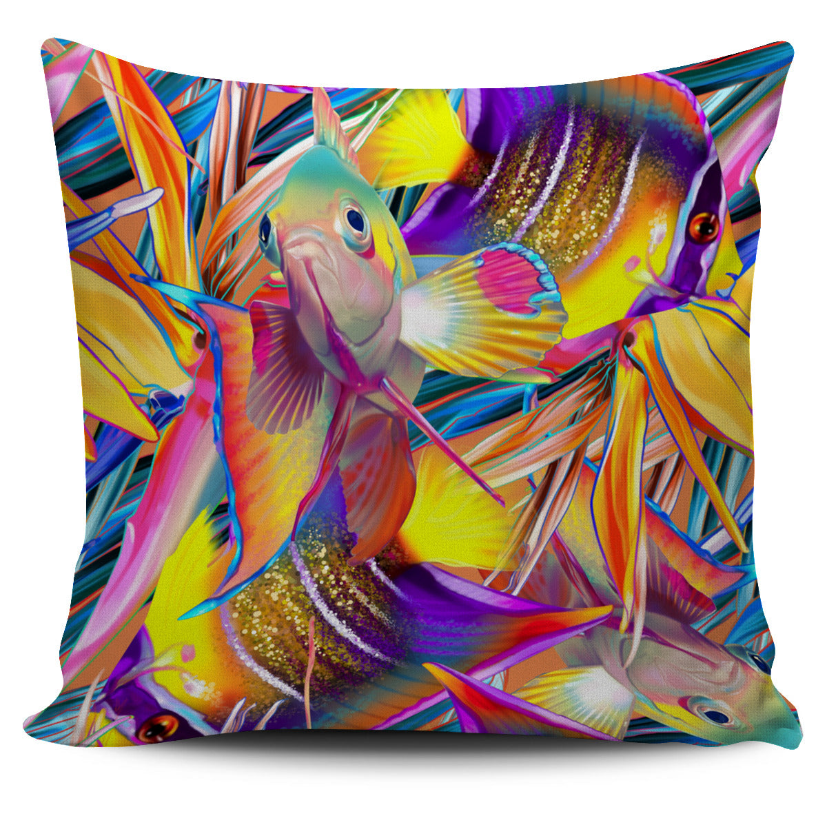 Fish Frenzy Pillow Cover