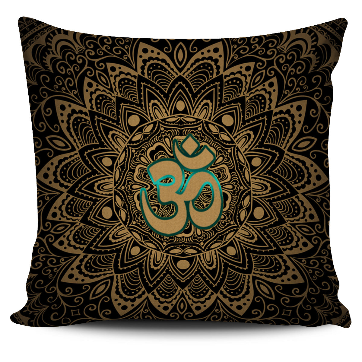 Elegant Golden OM Sign Pillow Cover - Modern Style