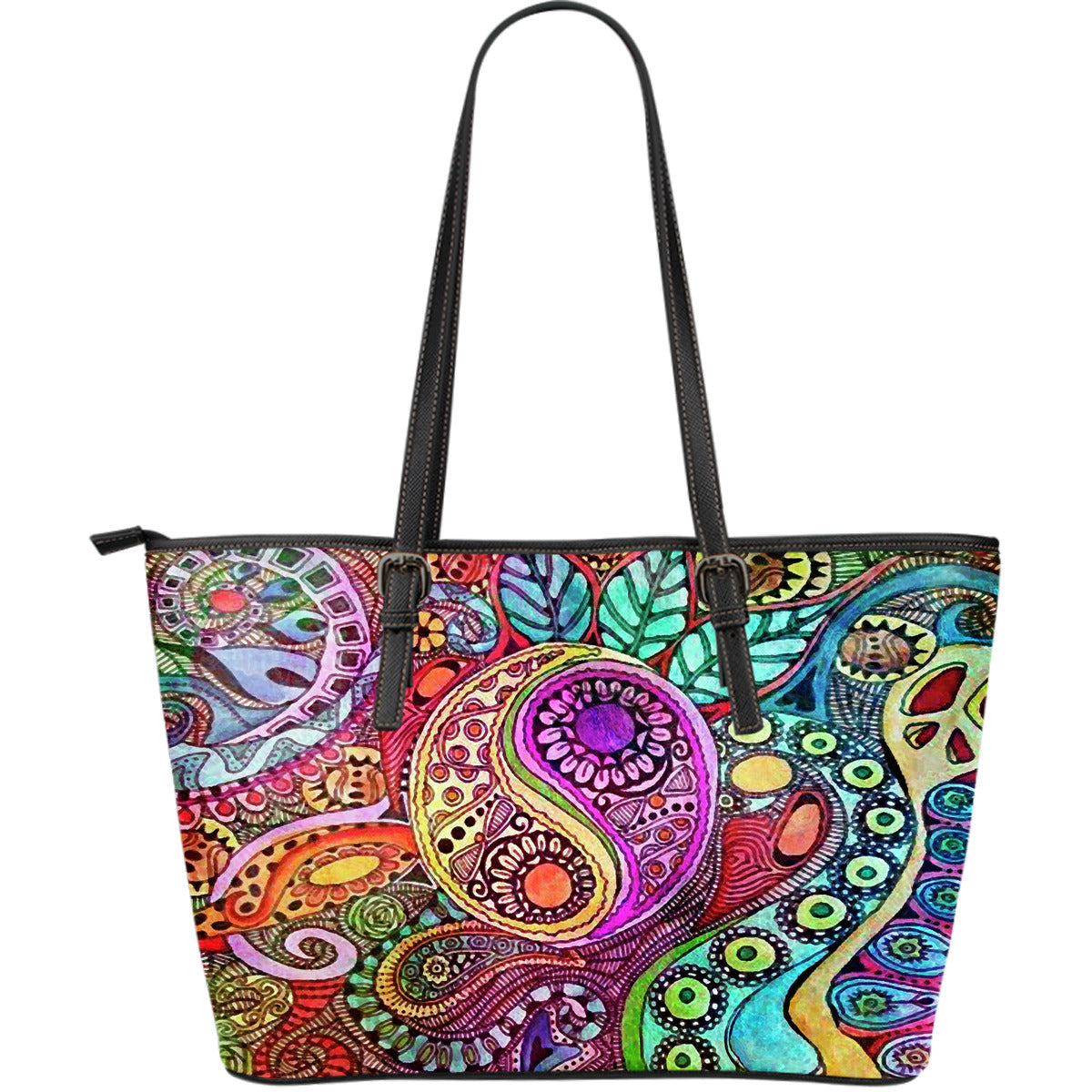 Nature's Balance Large Leather Tote Bag