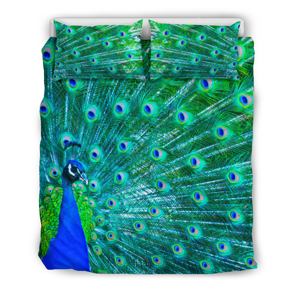 Peacock Print Colorful Bedding