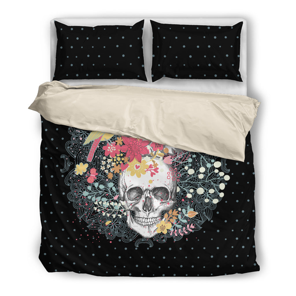 Flowers and Skulls Bedding