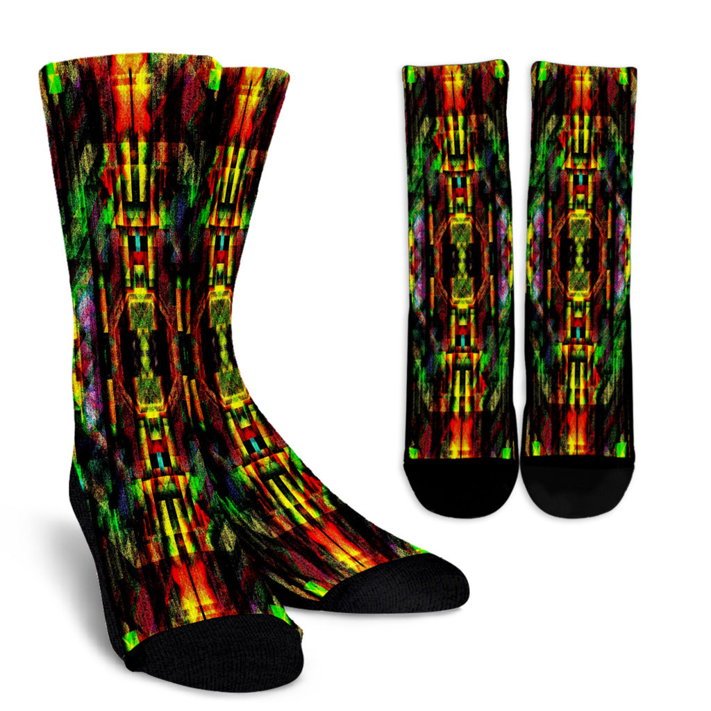 Colorful Abstract Painting Crew Socks - Modern Style