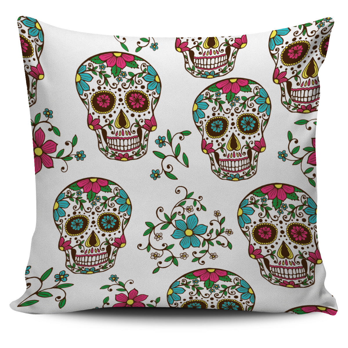 White Skull Pillow Cover