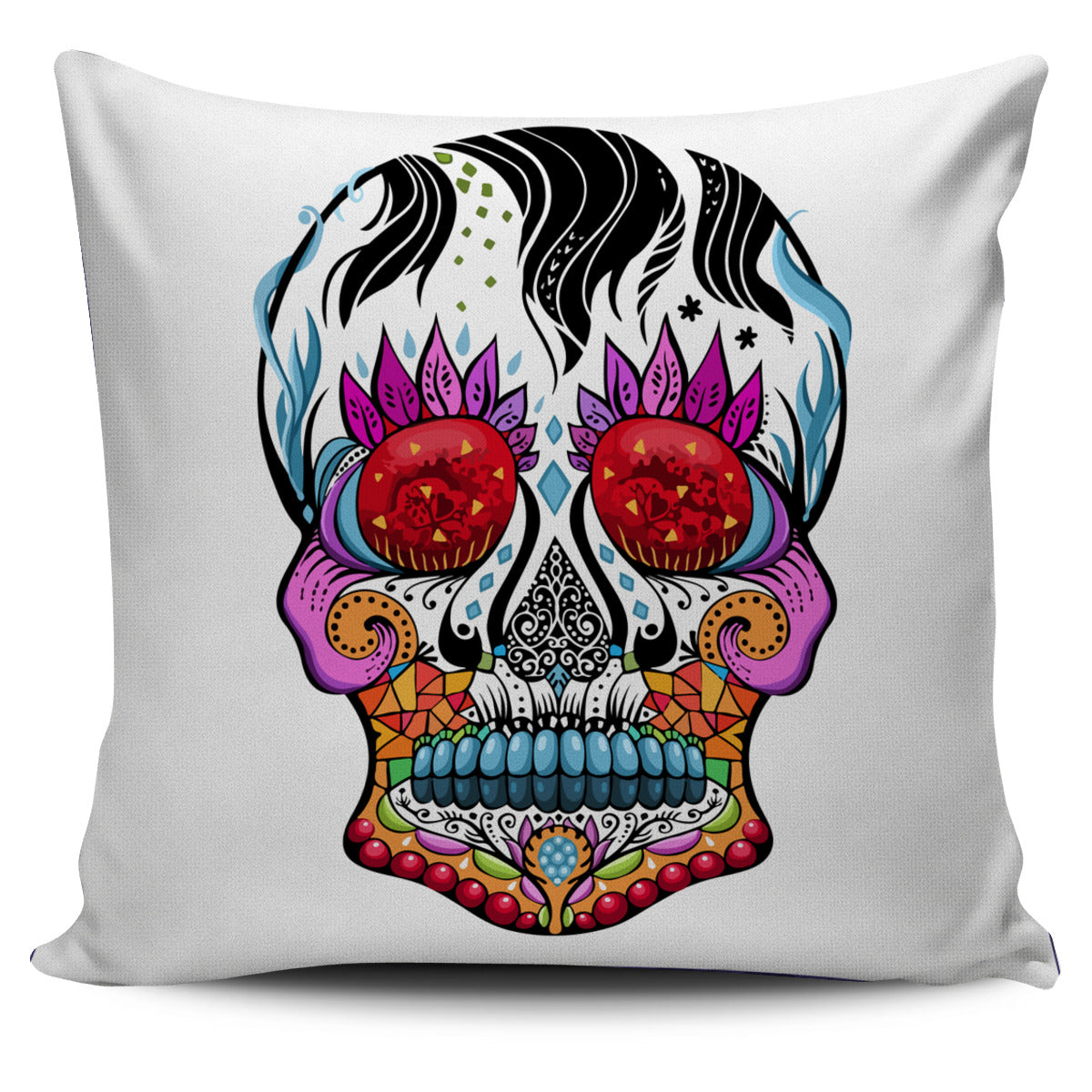 Fire Eye Skull Pillow Cover