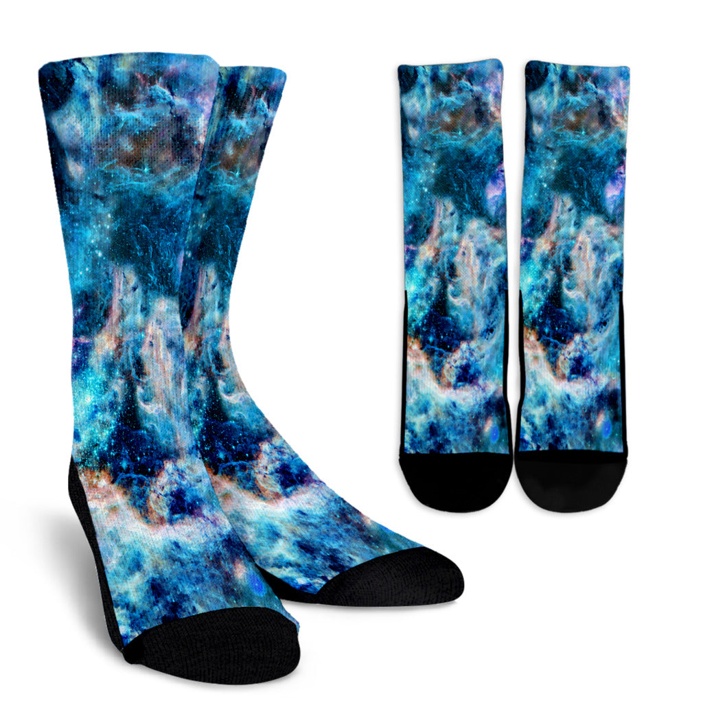 Sky Blue Galaxy Socks