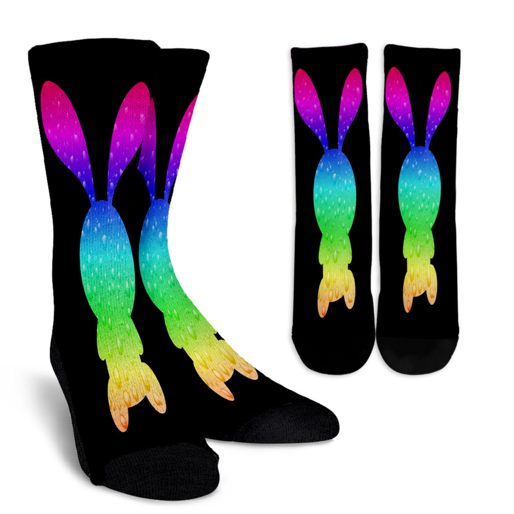 Rainbow Bunny Socks