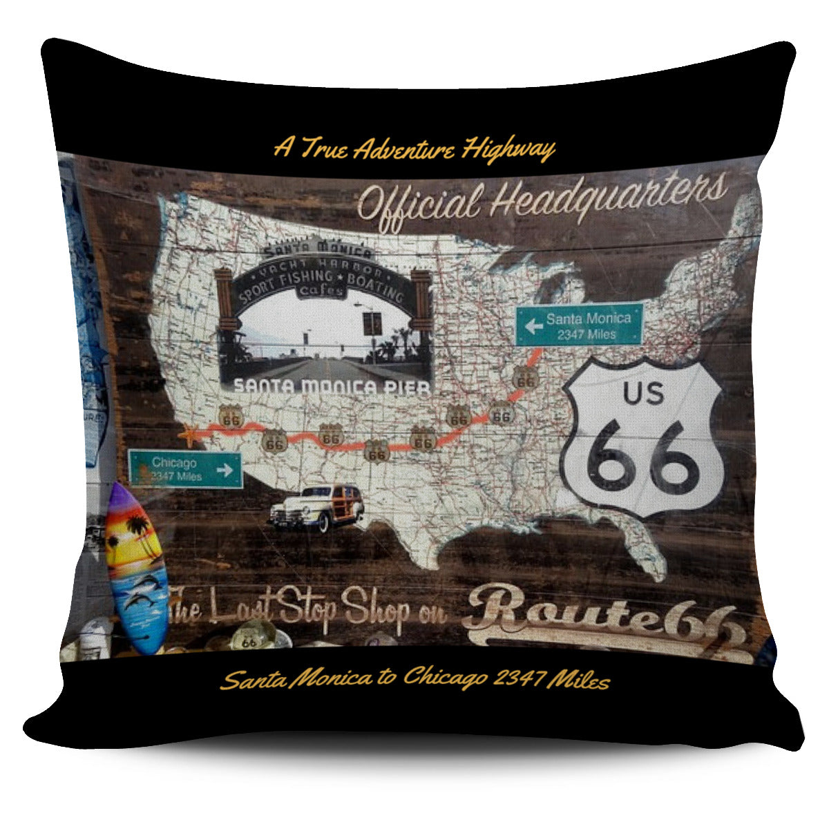 Route 66 Pillow Cover