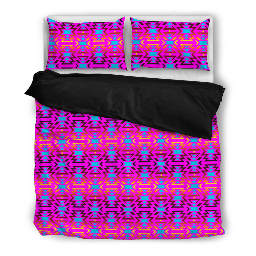 Fire Colors and Turquoise Pink Bedding 
