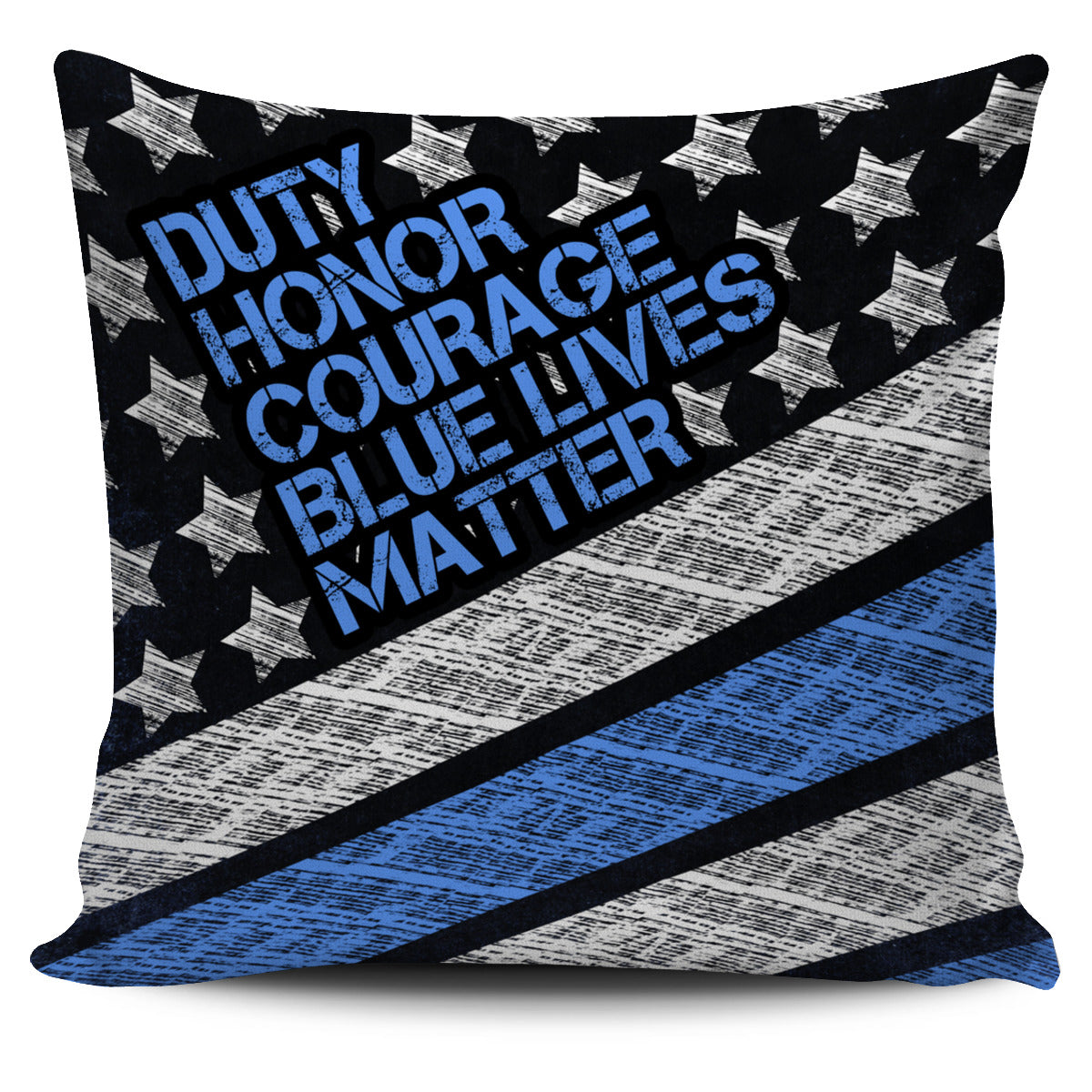 Blue Lives Matter Pillow Cover - Modern Style