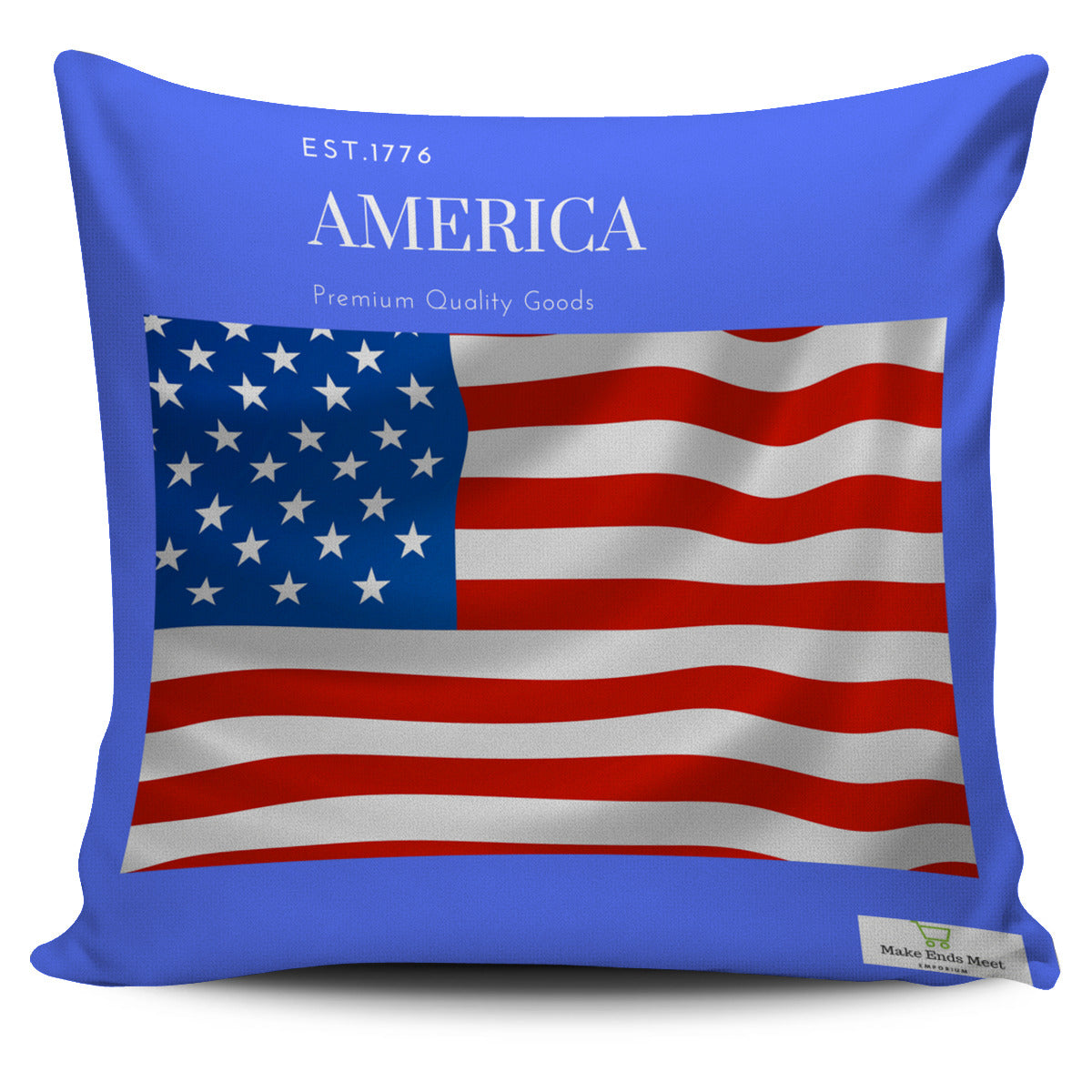 Blue America Flag Pillow Cover - Modern Style