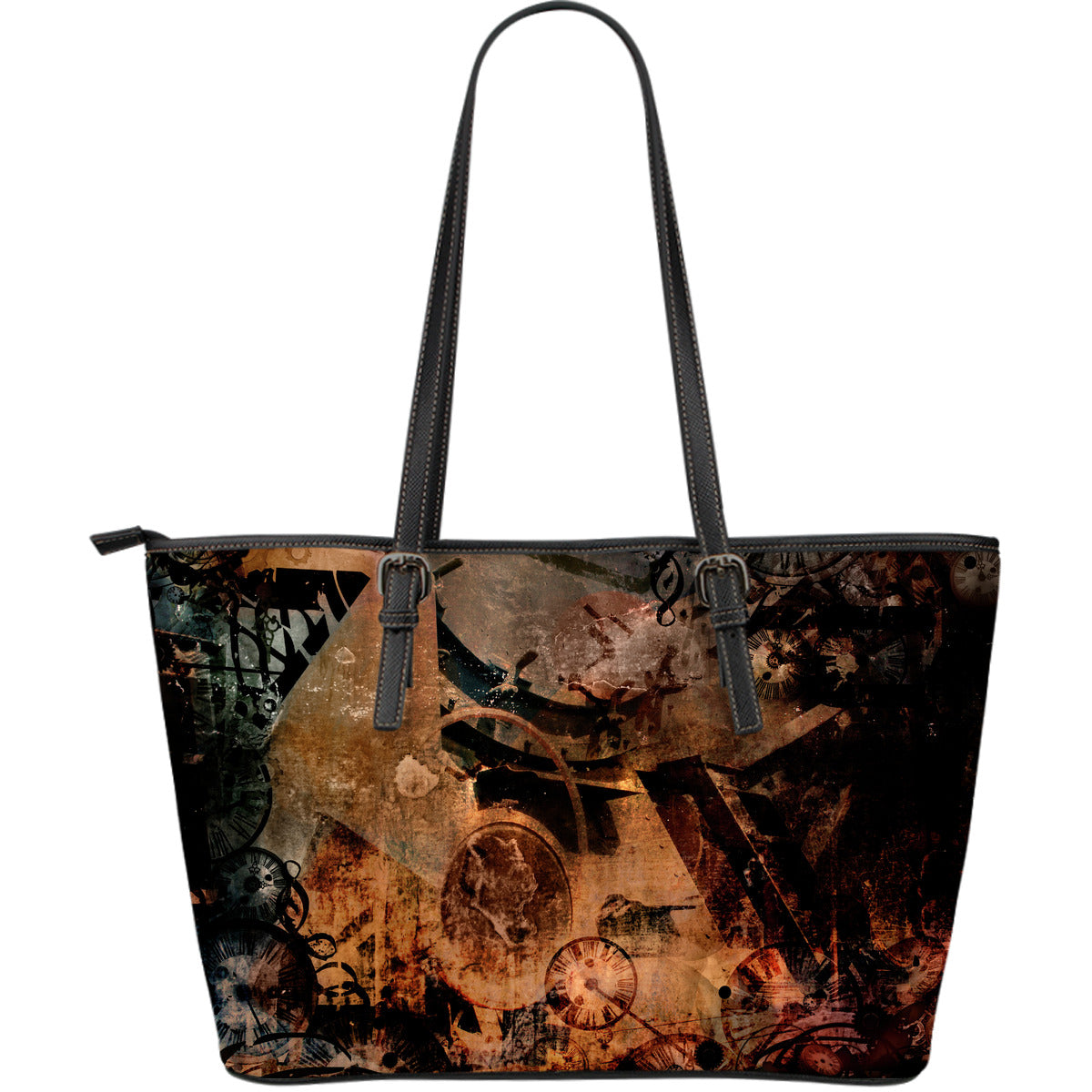 Steampunk Art Large Leather Tote