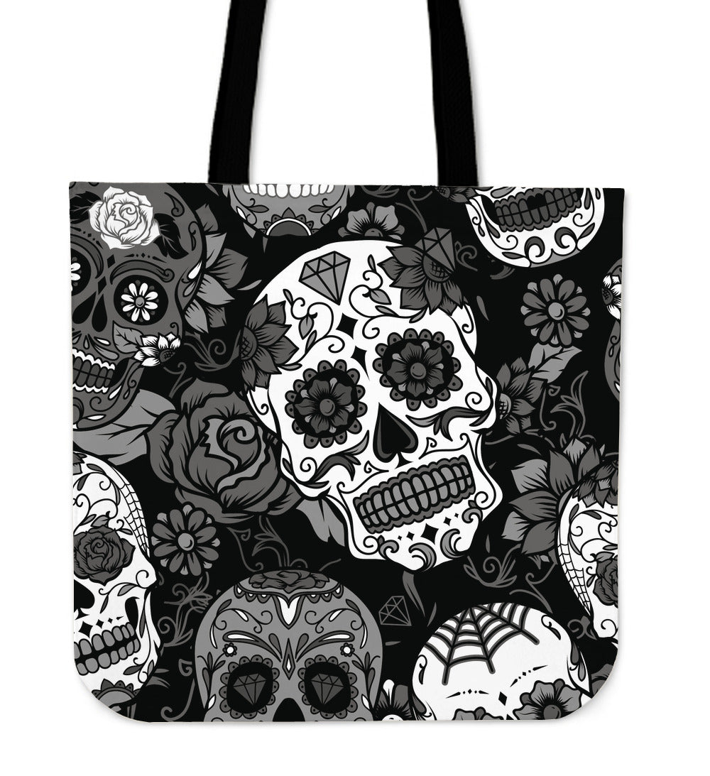 Skull With Roses Tote Bag