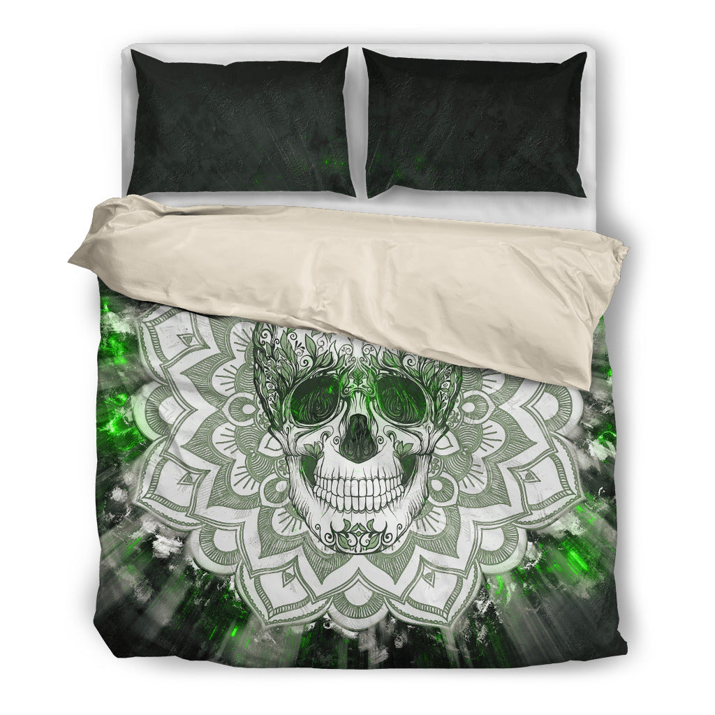 Green Skull Bedding 