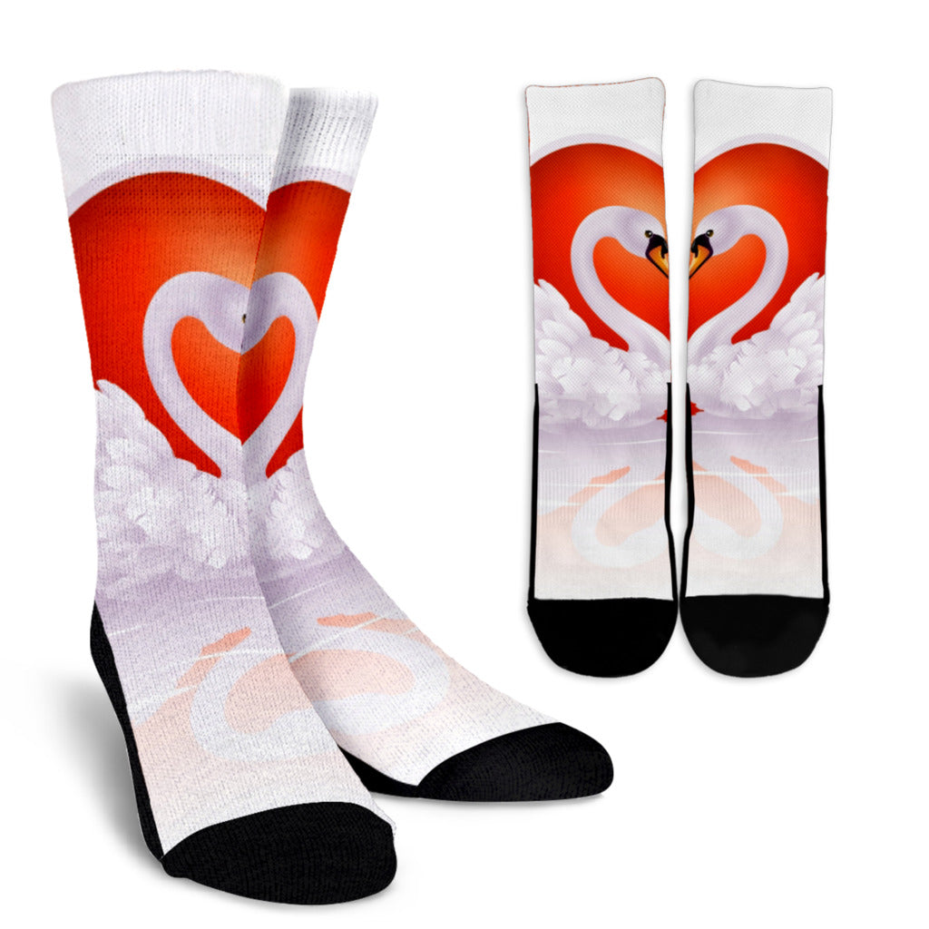 Swan Love White Socks