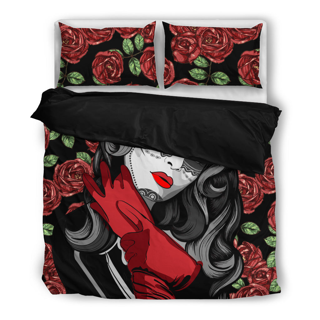 Roses and Skull Girl Bedding