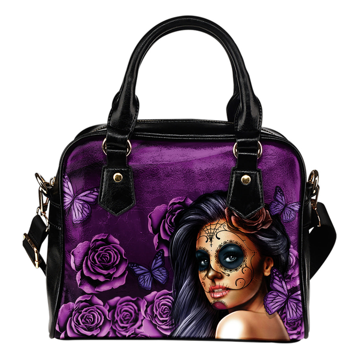 Calavera Violet Shoulder Handbag - Modern Style