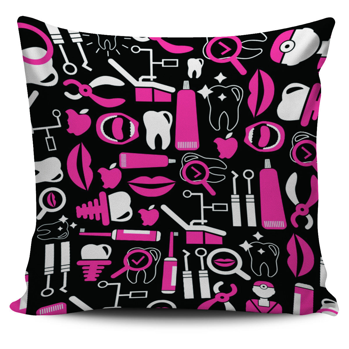 Dental Hygienist Pink Pillow Cover - Modern Style