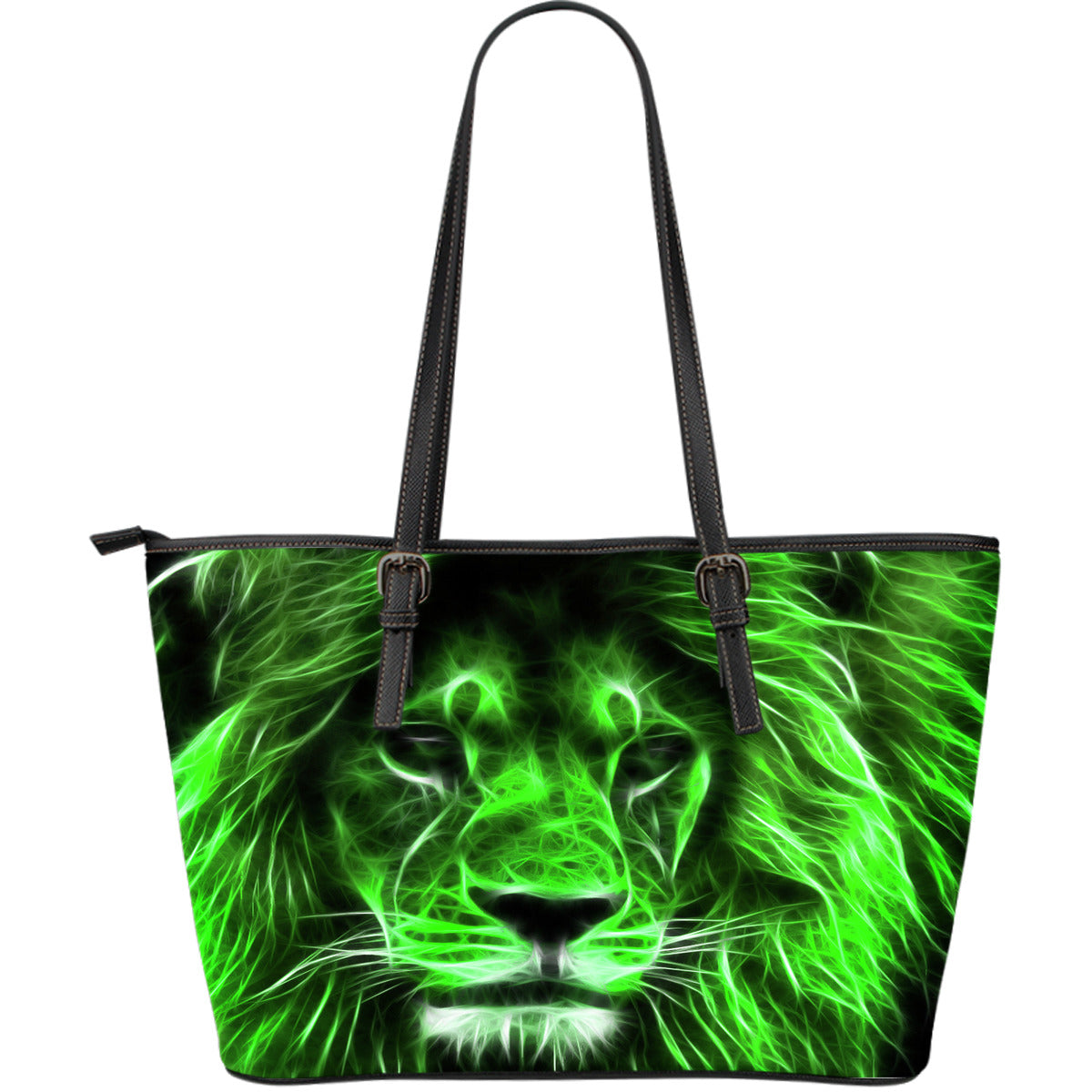 Electric Lion Leather Large Handbag - Modern Style