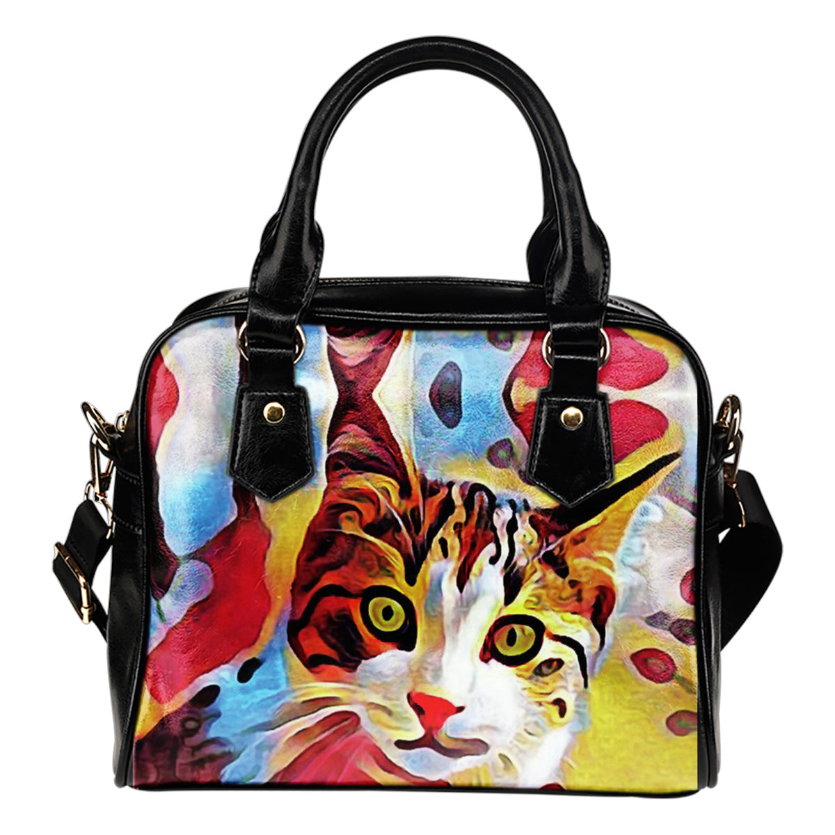 Red Cat Shoulder Handbag