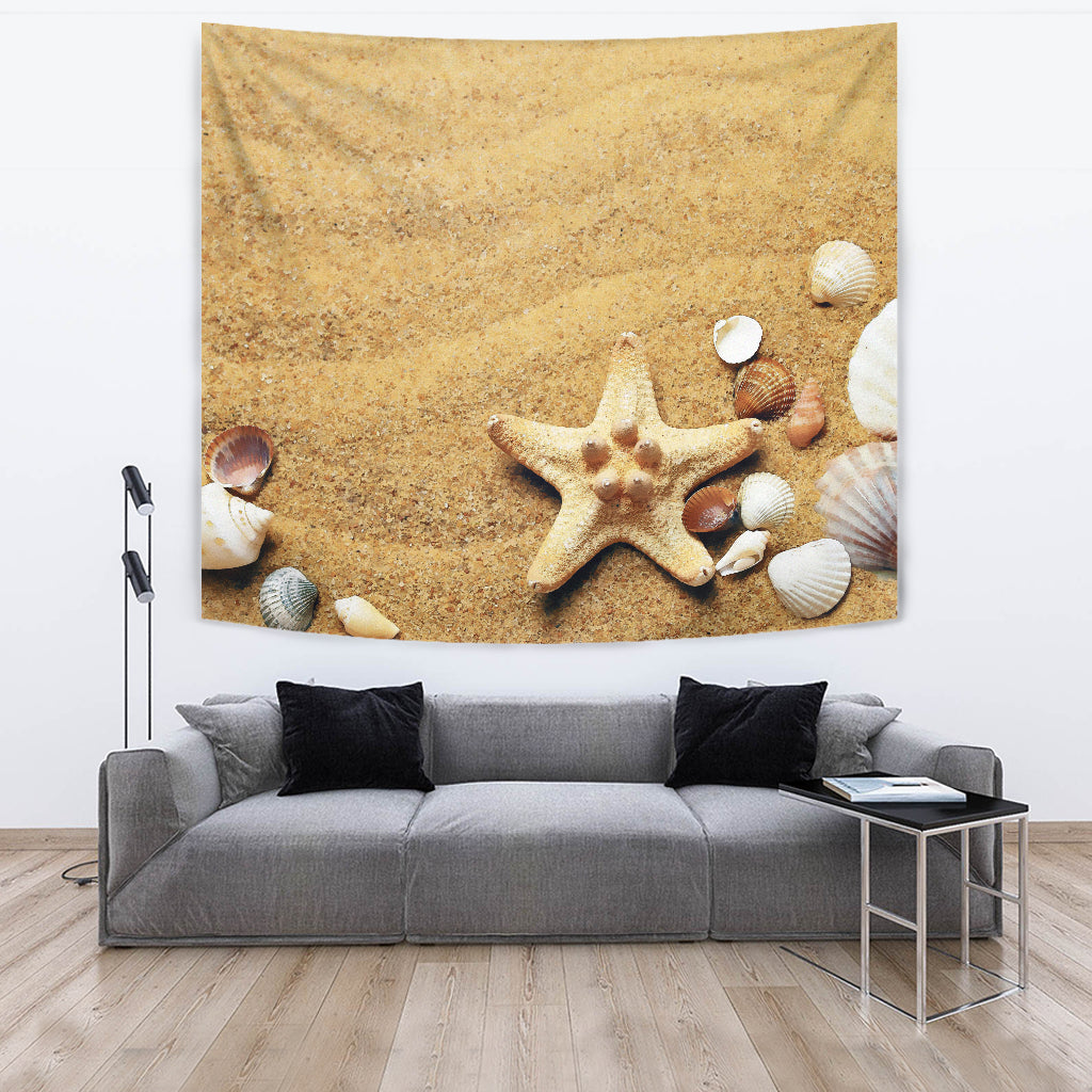 Watercolor Beach Wall Tapestry