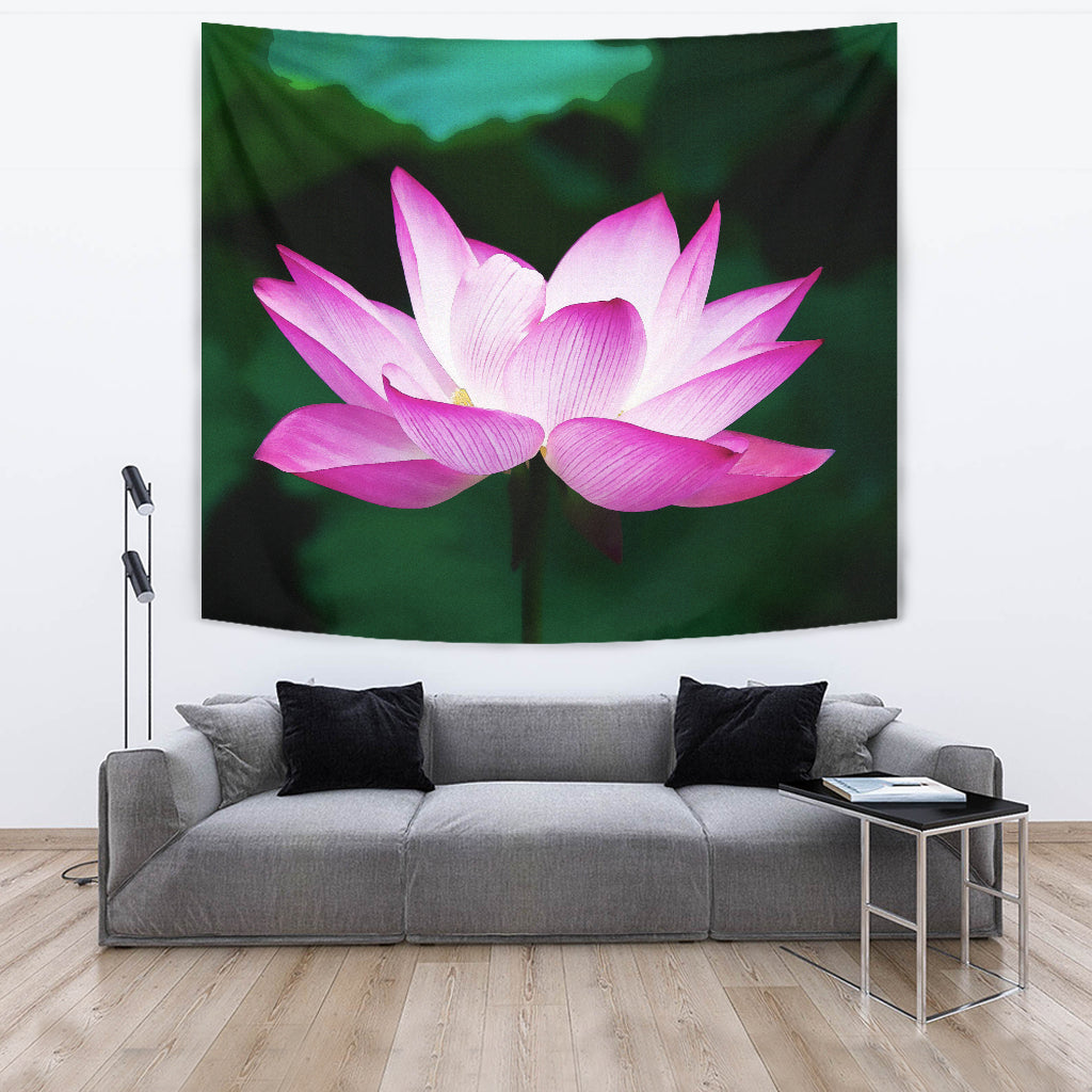 Watercolor Lotus Wall Tapestry