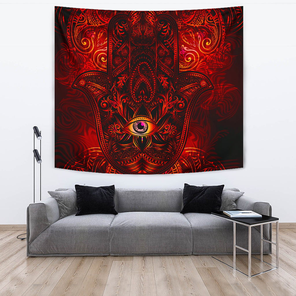 Hamsa Hand of Goddess Wall Tapestry