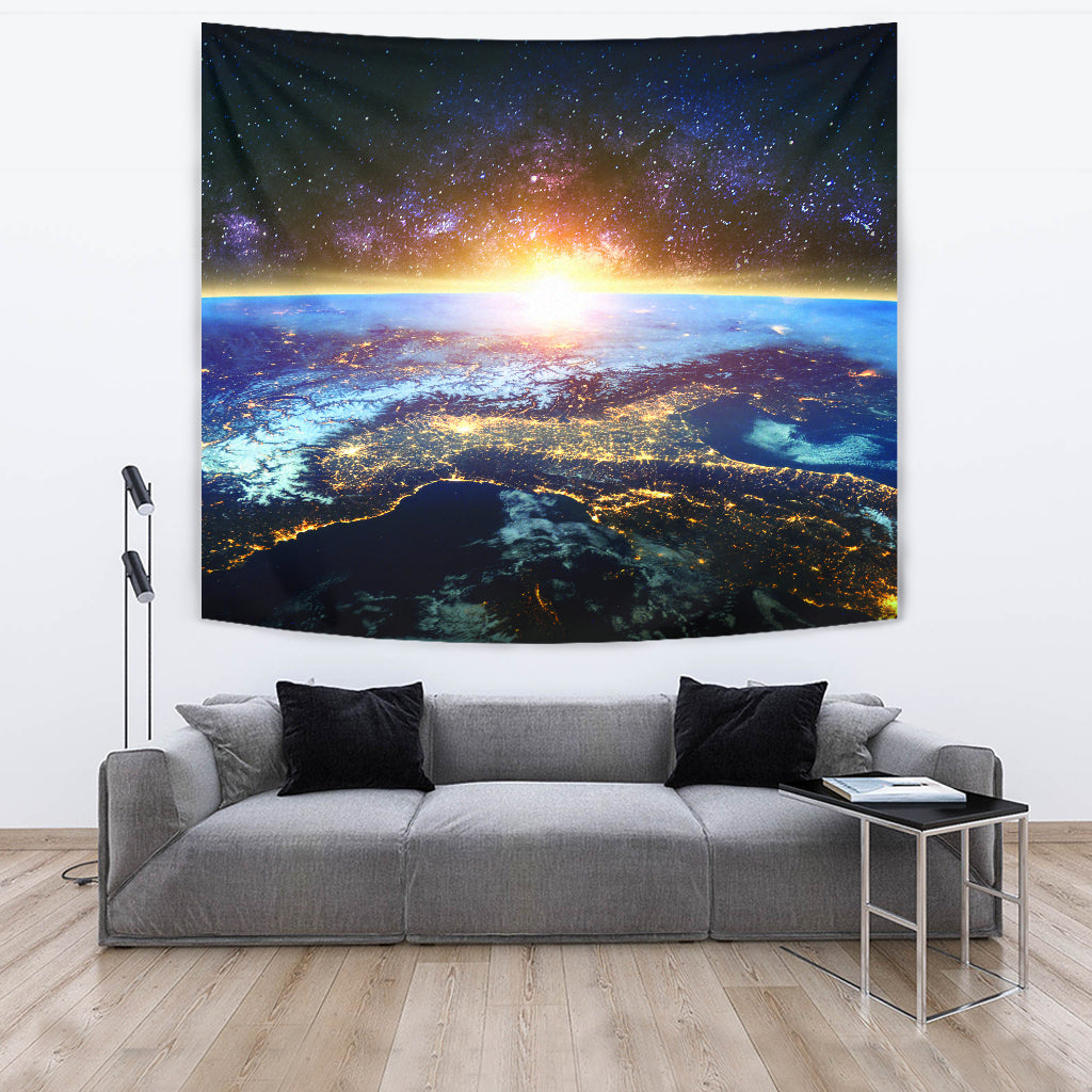 Galaxy and Earth Wall Papestry