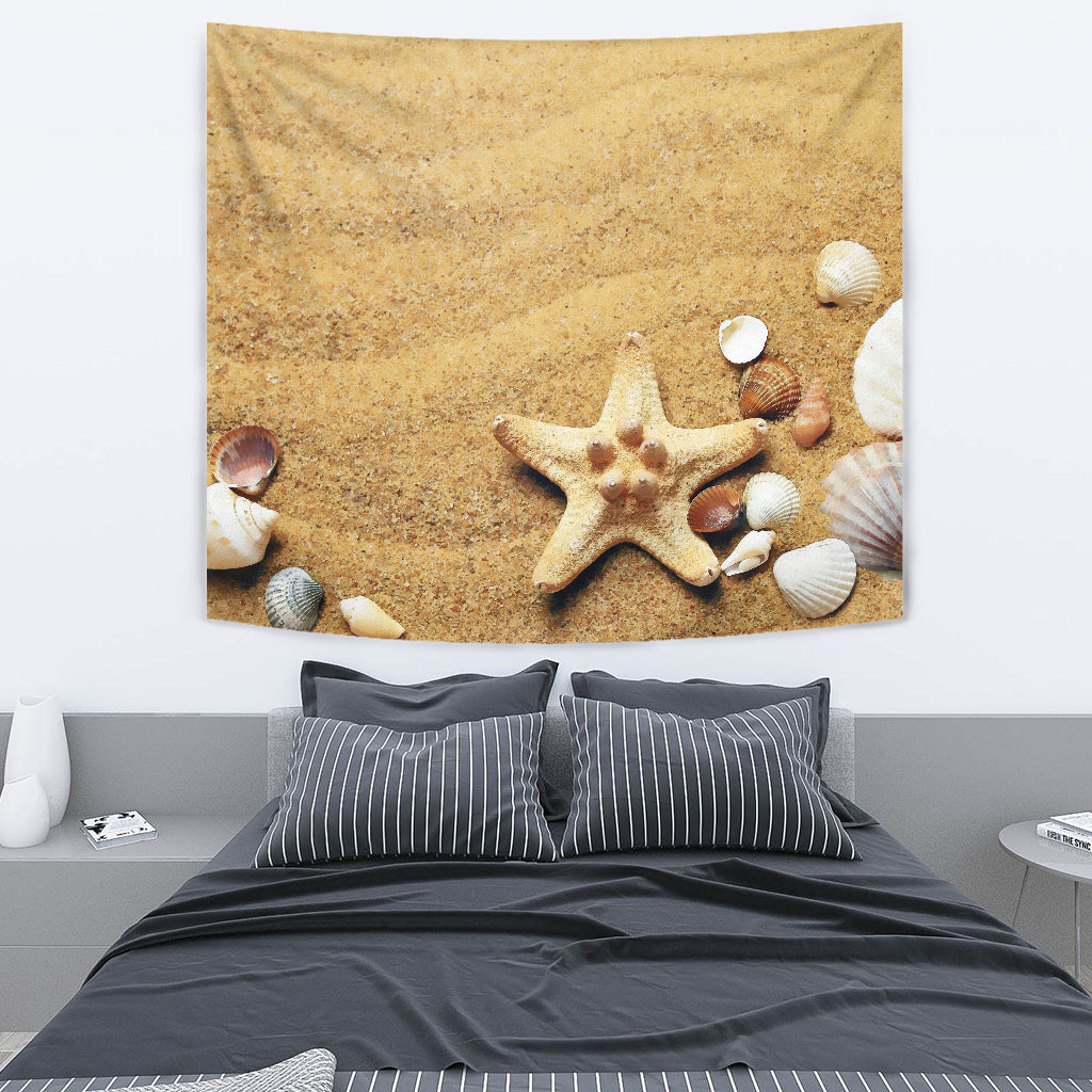 Watercolor Beach Wall Tapestry
