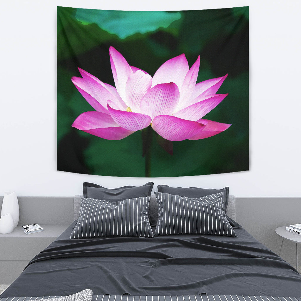 Watercolor Lotus Wall Tapestry