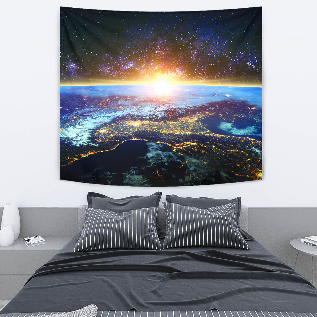 Galaxy and Earth Wall Papestry
