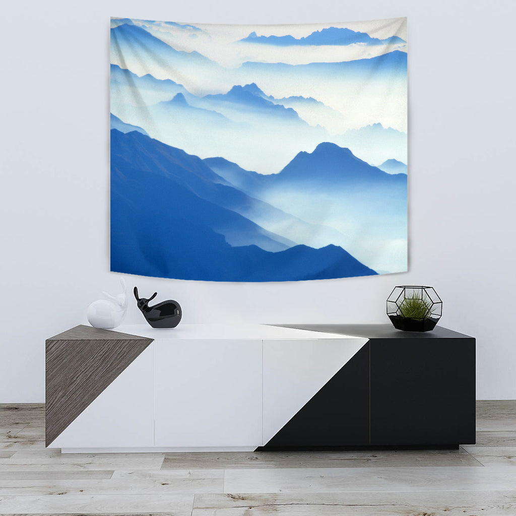 Blue Mountain Wall Tapestry - Modern Style