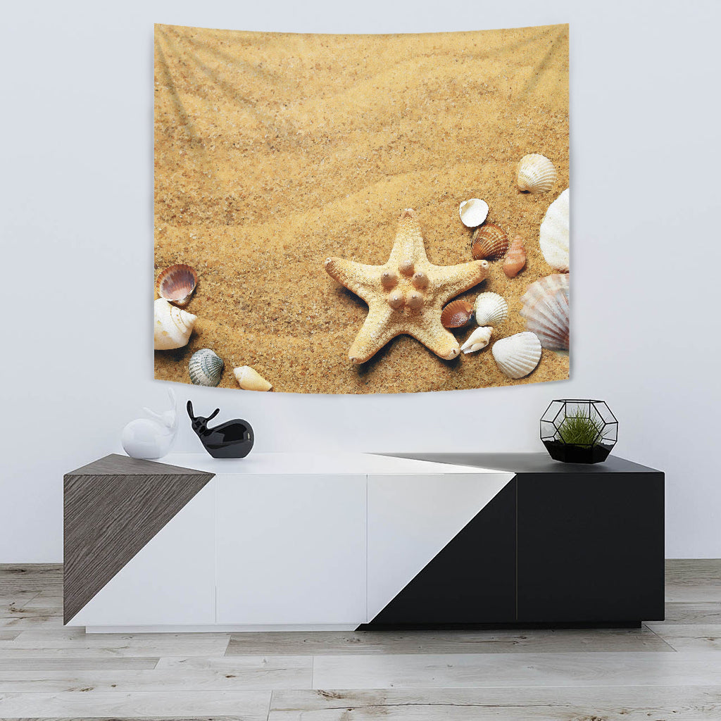 Watercolor Beach Wall Tapestry