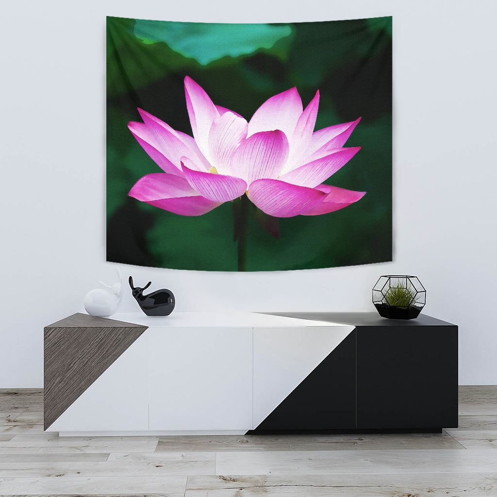 Watercolor Lotus Wall Tapestry