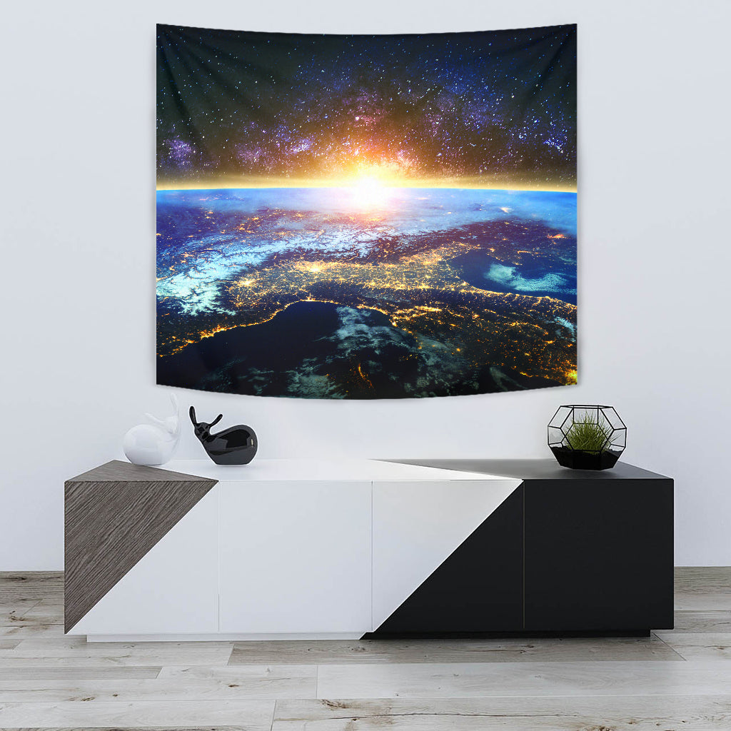 Galaxy and Earth Wall Papestry