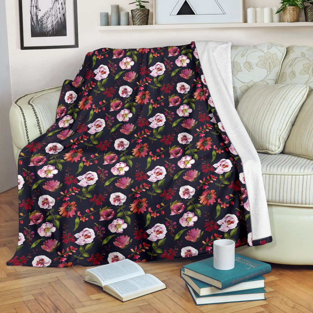 Floral Blush Pastel Roses Peonies - Throw Blankets