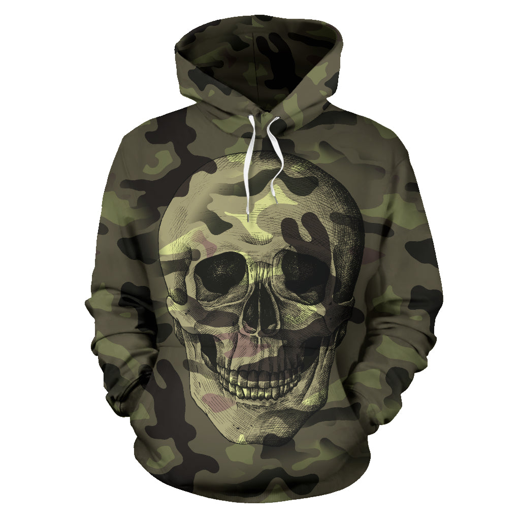 Camo Skull All Over Print Hoodie for Lovers of Skulls and Camouflage - Modern Style
