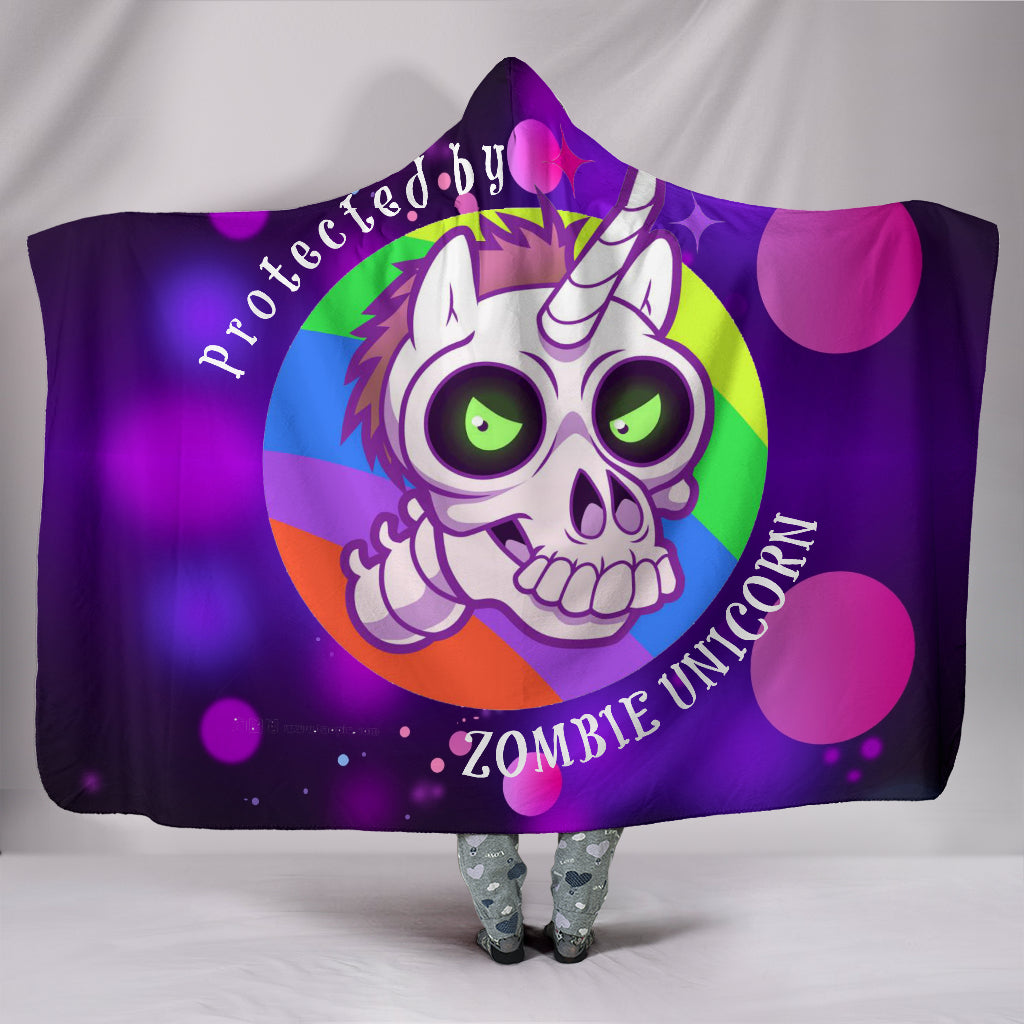 Zombie Unicorn Plush Hooded Blanket