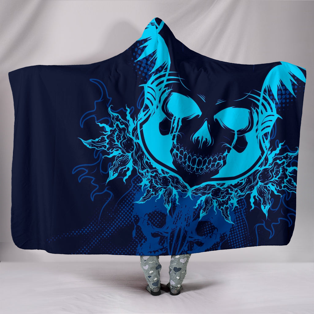 3D Skull Art Hooded Blanket - Modern Style