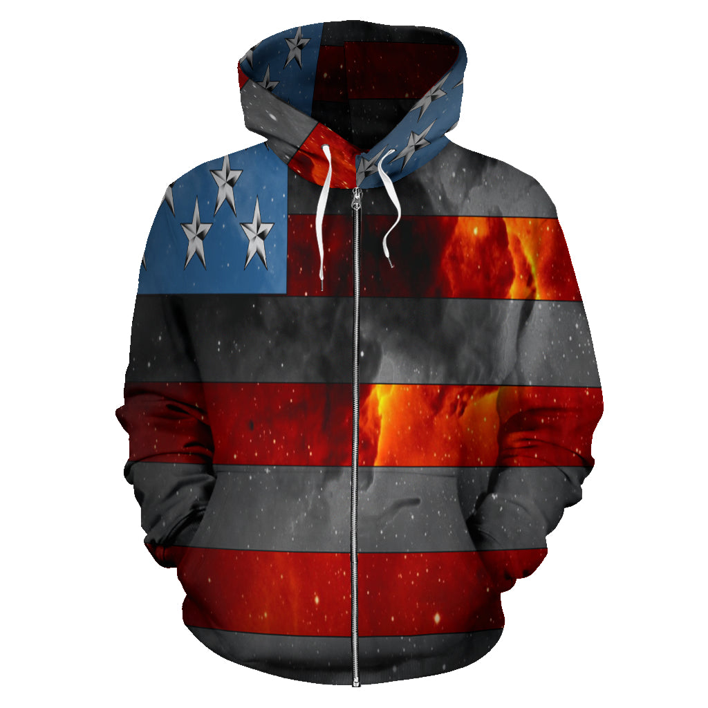 American Space Flag Zip Hoodie - Modern Style