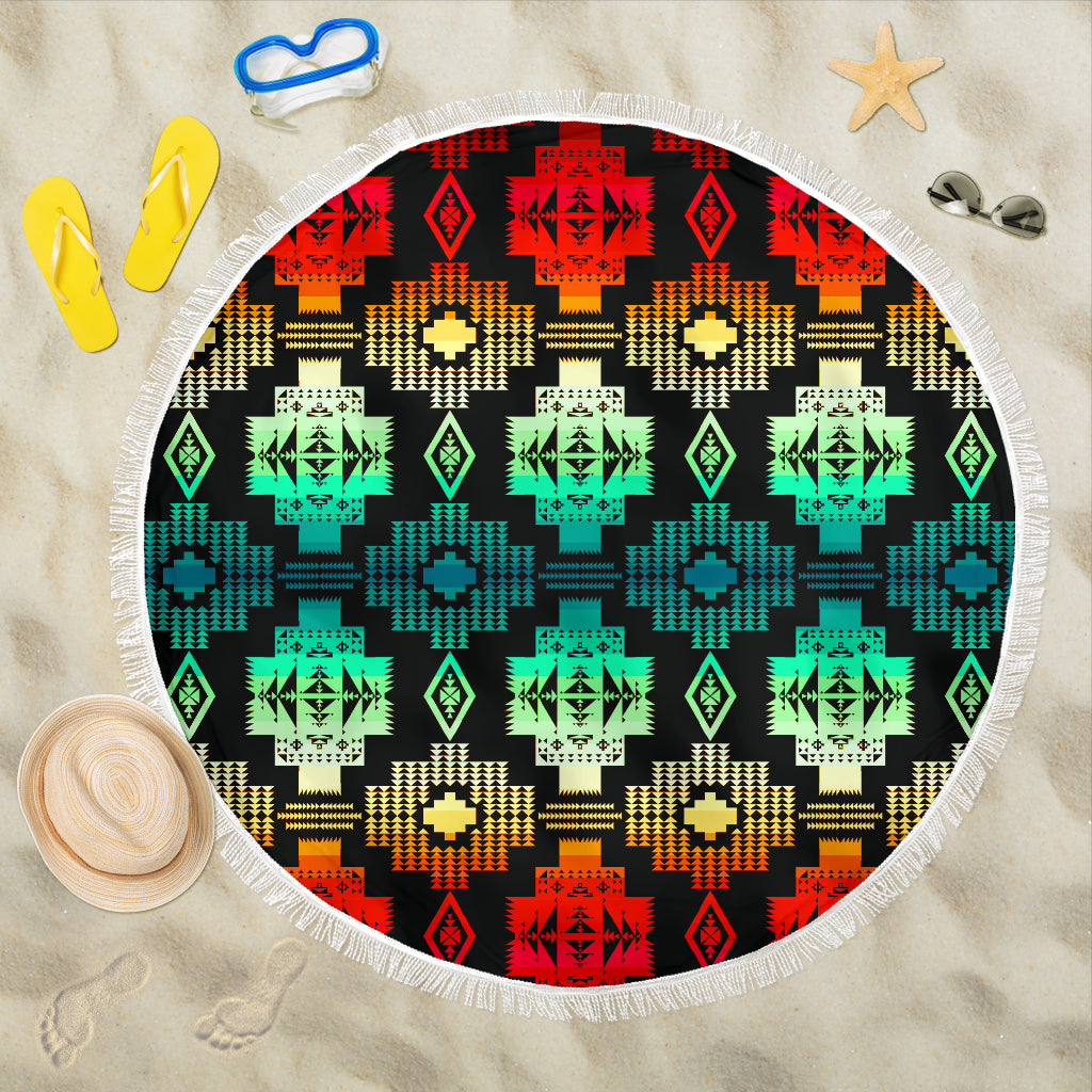 Seven Tribes 20 Shades Red Beach Blanket