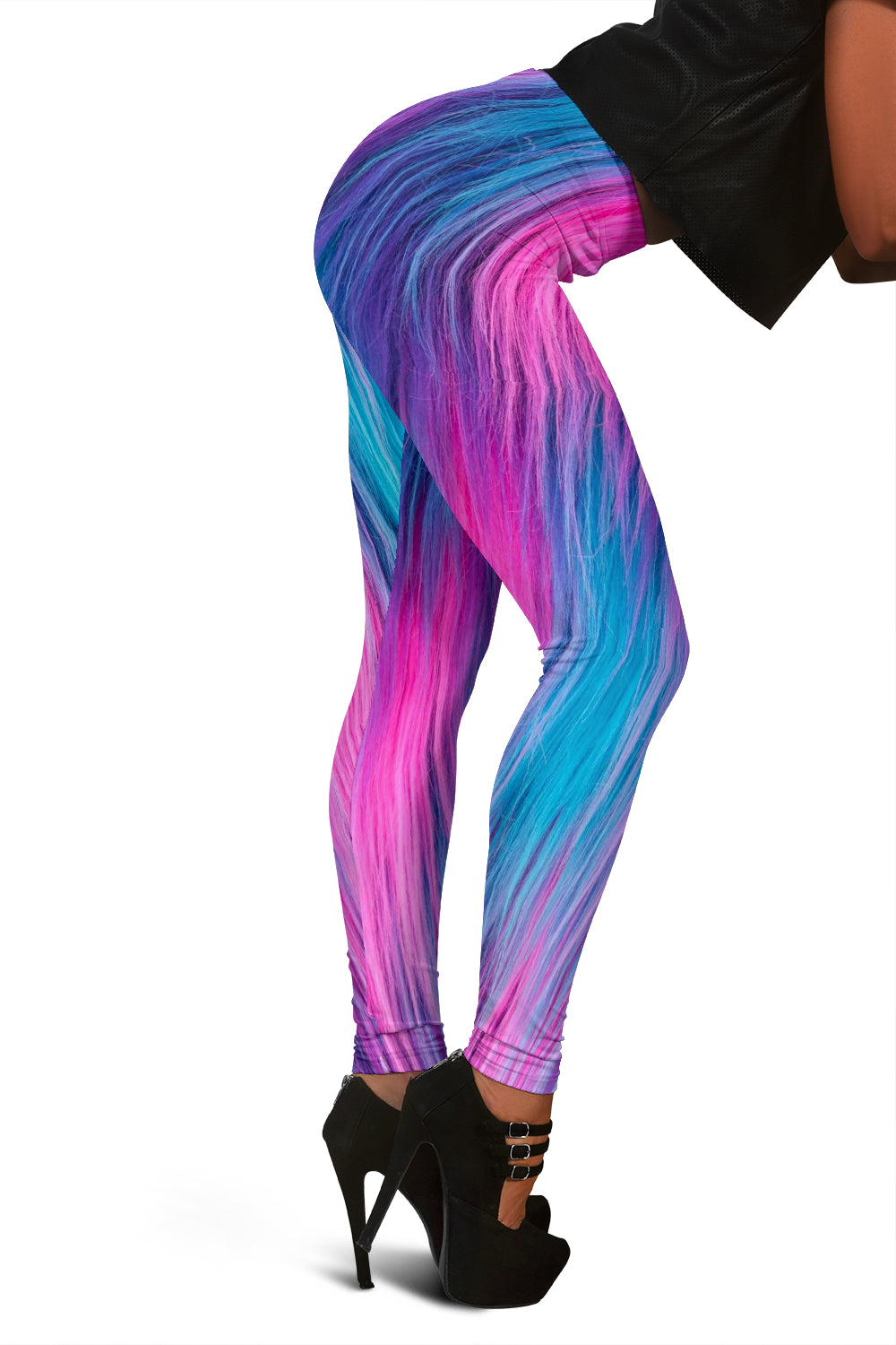 Furry Pink Blue Leggings