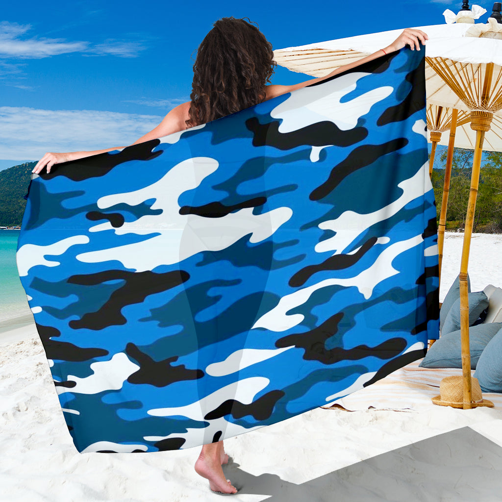 Blue Camouflage Scarf Sarong - Modern Style