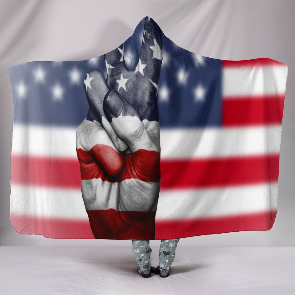 American Peace Hooded Blanket - Modern Style