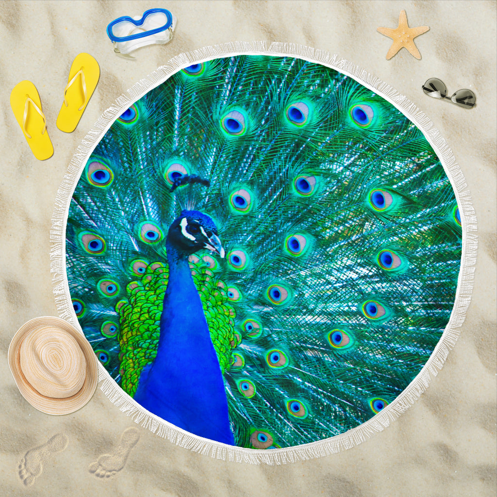 Peacock Beach Roundie Beach Blanket