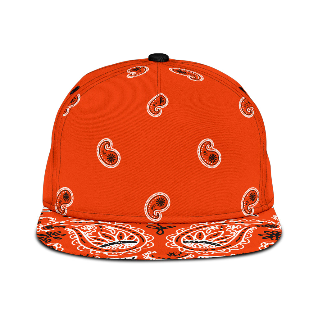 Perfect Orange Bandana All Over Snapback Hat