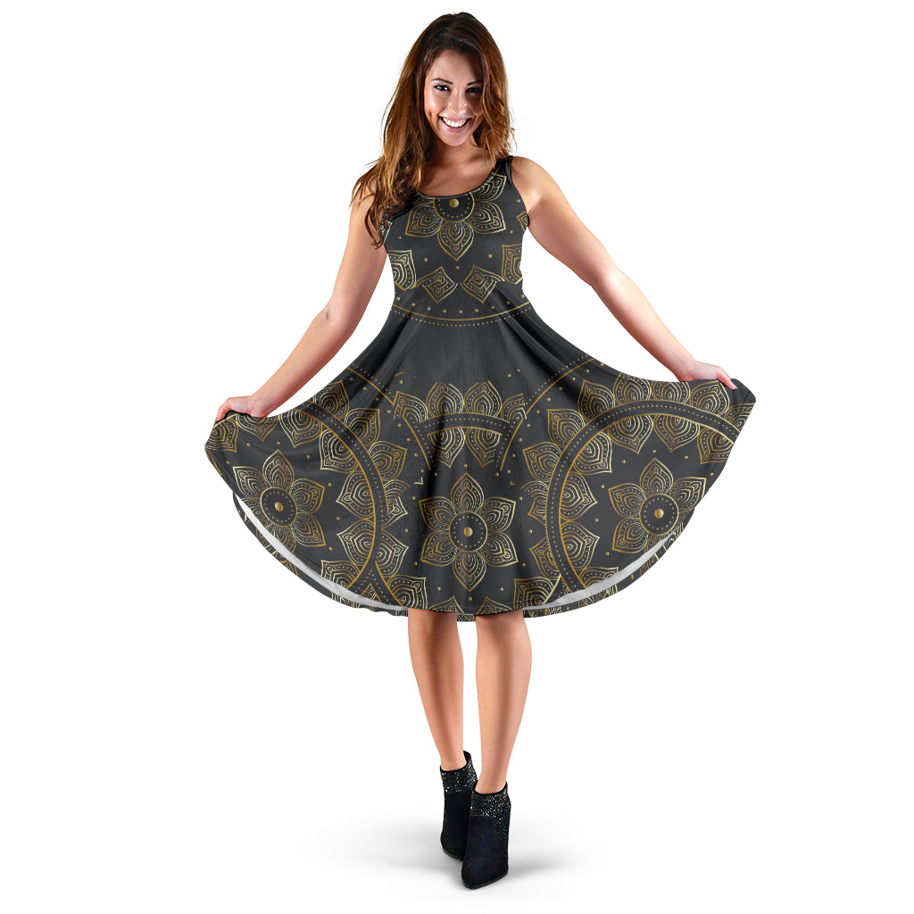 Golden Lotus Mandala Dress
