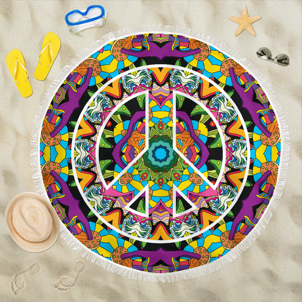 Hippie Peace Beach Blankets