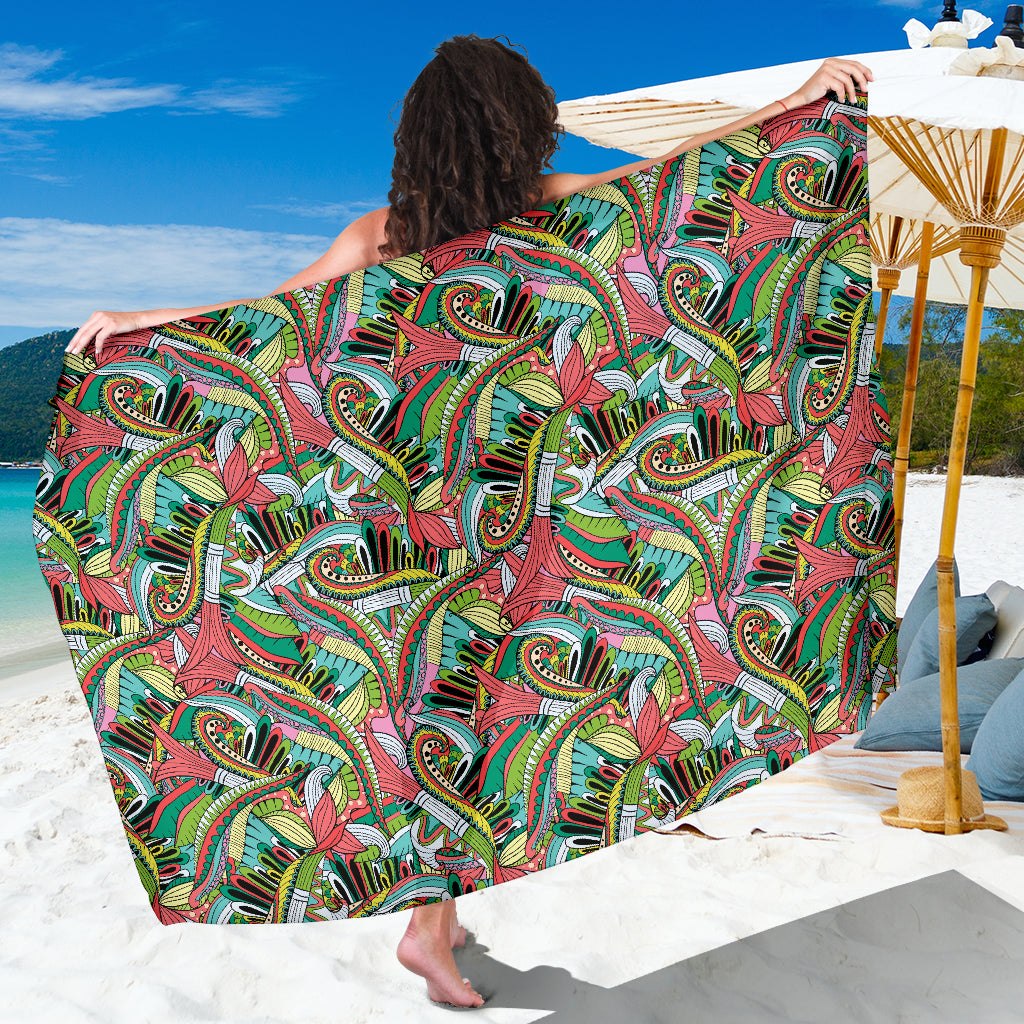 Funky Patterns in Greens Sarong
