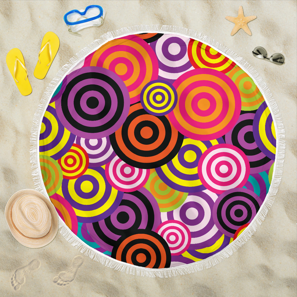 Multi Color Circles Beach Blanket